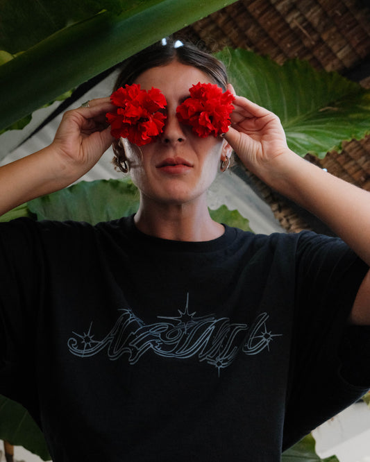 Alima Black Sparkle Logo in Black