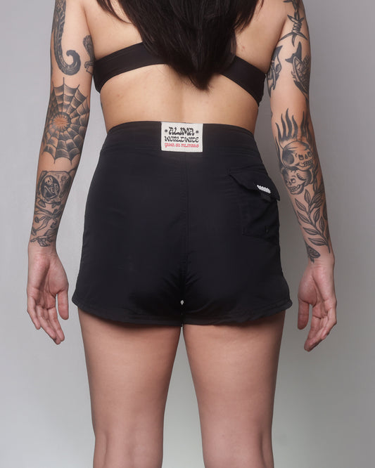 Alima Women's Boardshorts in Classic Black Nylon