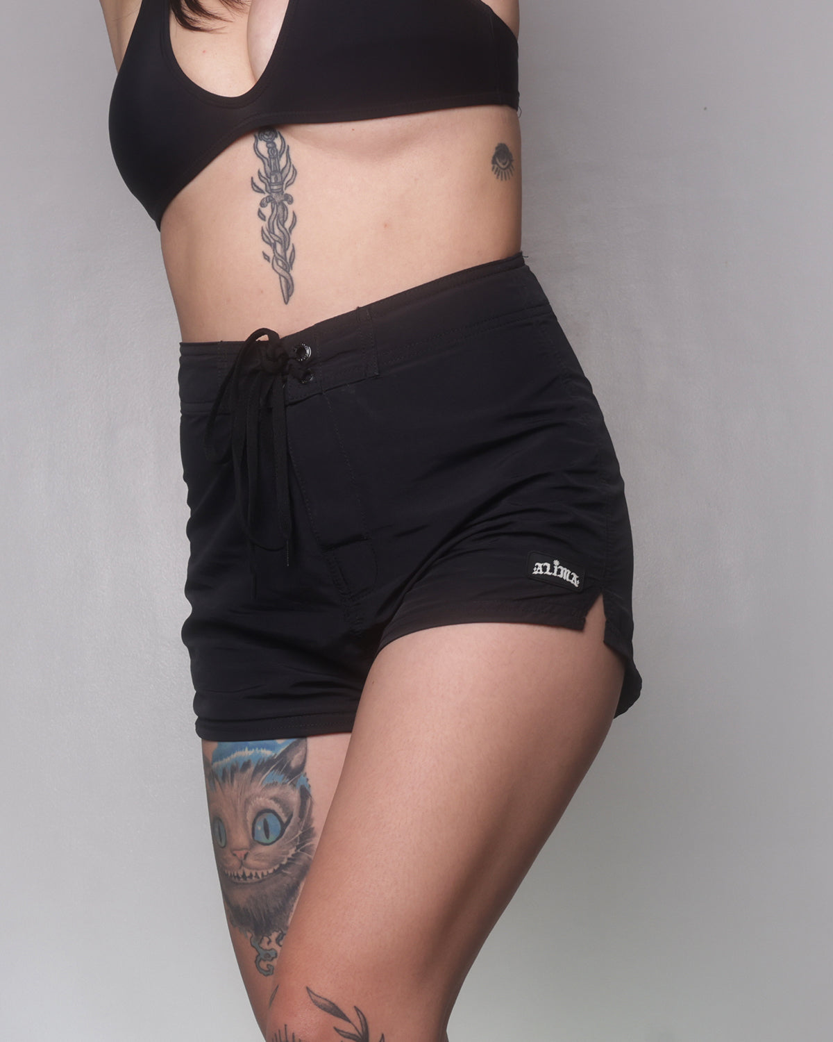 Alima Women's Boardshorts in Classic Black Nylon