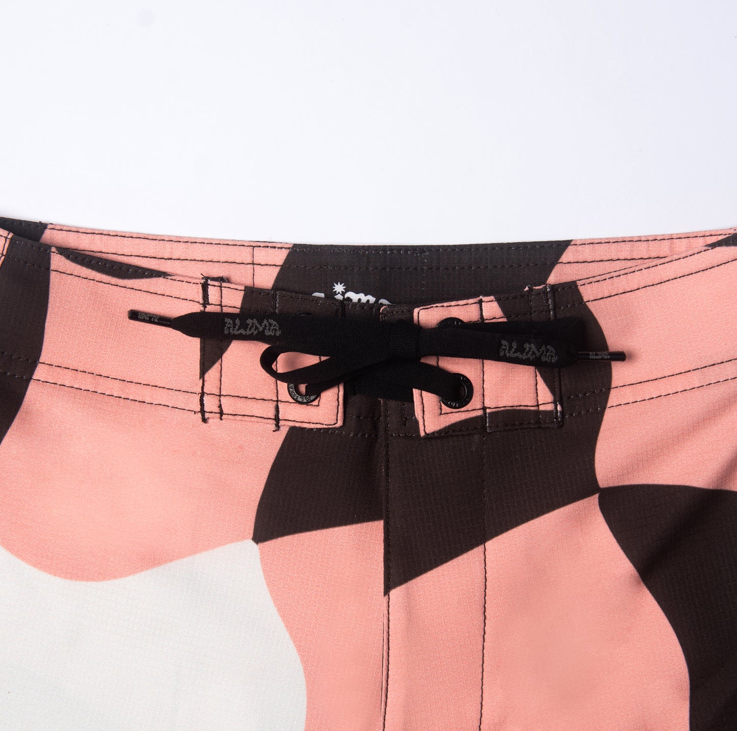 Alima Womens Warped and Wavy Boardies in Pink and Chocolate Brown